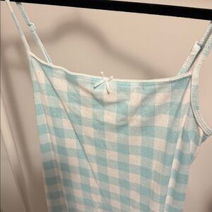 Blue & White Gingham Slip Dress